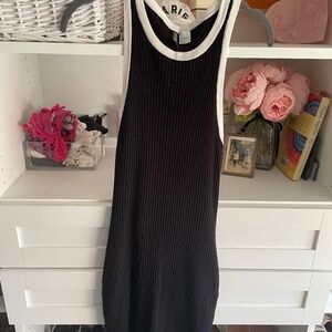 Fitted ribbed racer back dress
